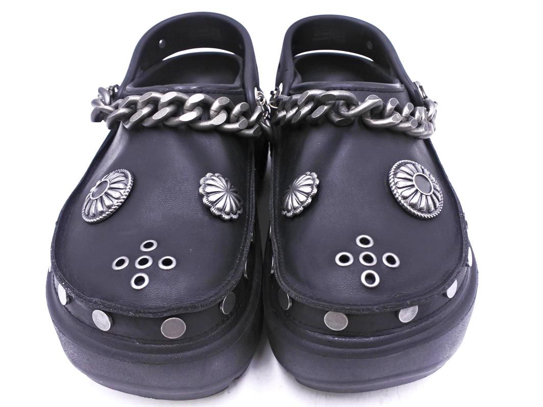  crocs クロックス 別注 ATMOS PINK Stomp Embellished Clog サンダル シューズ size 7 23ｃｍ 黒 レディース その他 靴