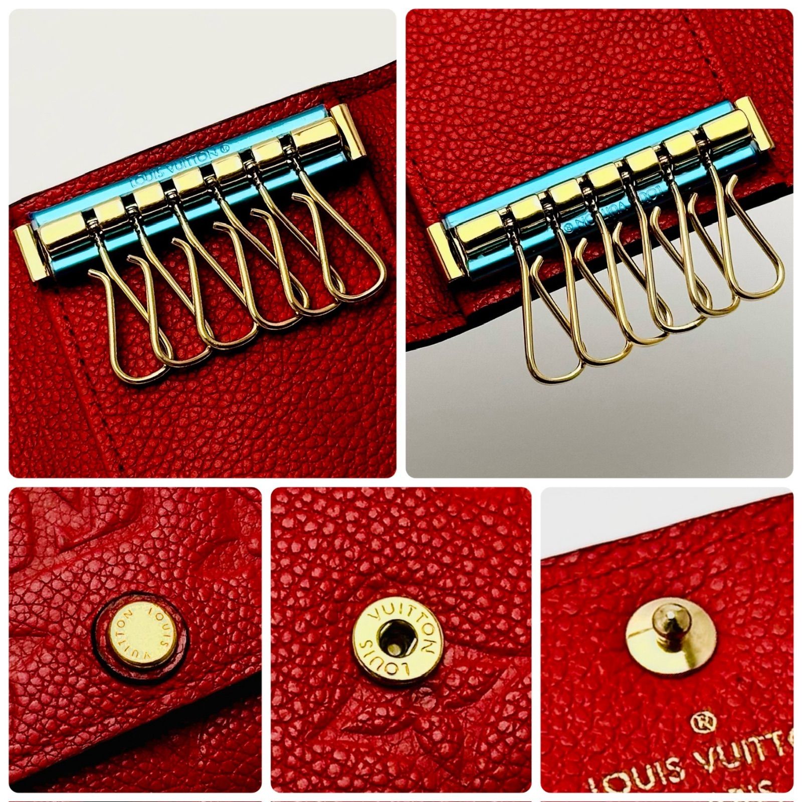  ルイヴィトン キーケース 6連 アンプラント 赤 レッド き キーケース 小物