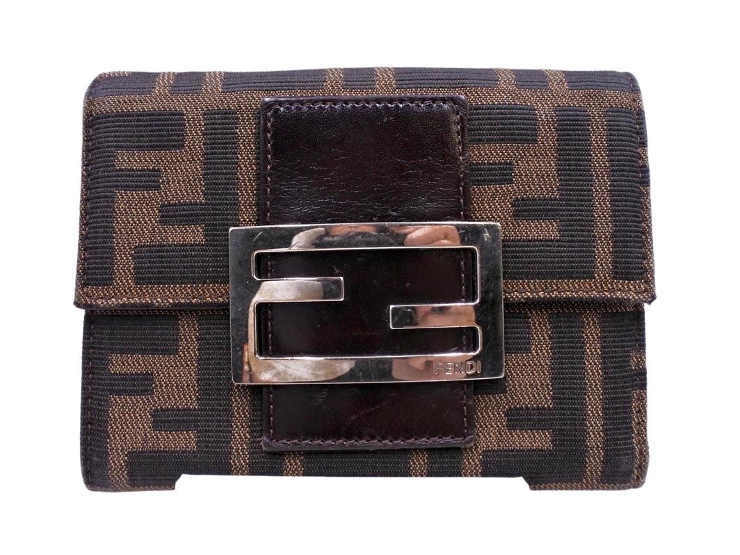 FENDI フェンディ 折り財布 ブラウン ズッカ柄