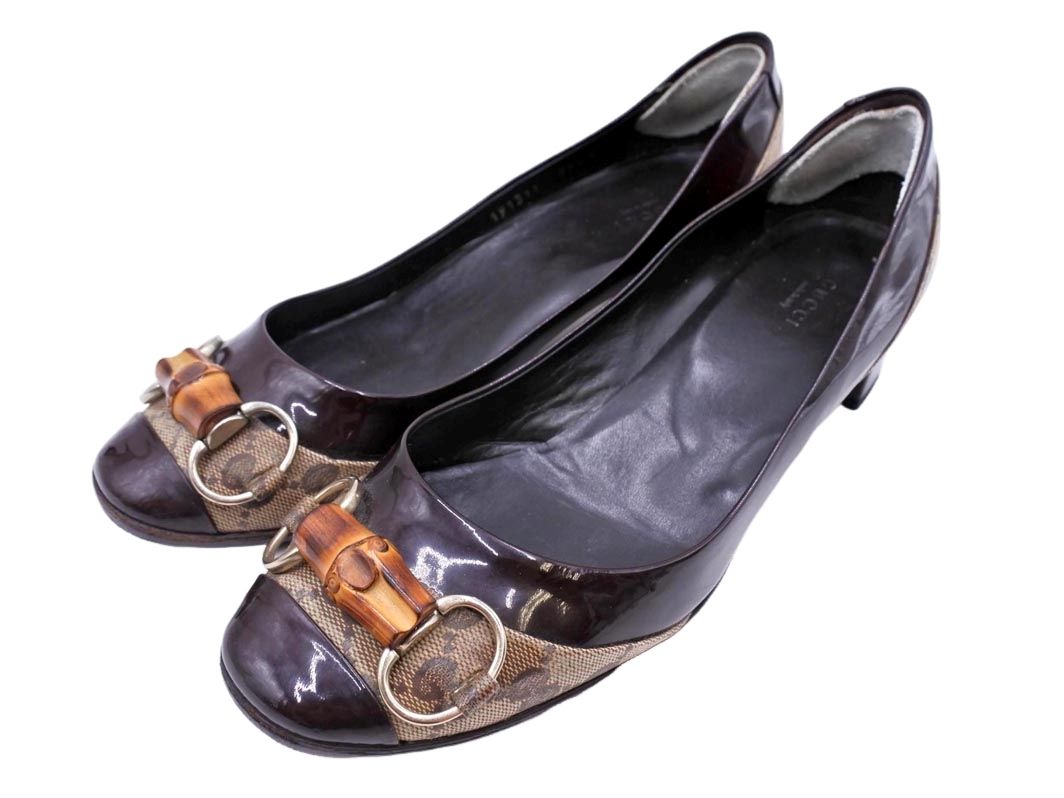 【⭕️現品限り】 新品 未使用 GUCCI エナメル パンプス 黒 36H GUCCI グッチ エナメル ハイヒール 36 1/2 23.5cm | REGASTOCK