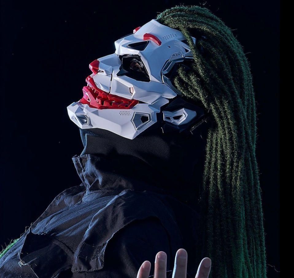 ホラー サイバーパンク ジョーカーの仮面汚い三つ編み二次元COSカスタム系製品アニメアイテム ロング コスプレウィッグ コスチューム コスプレ