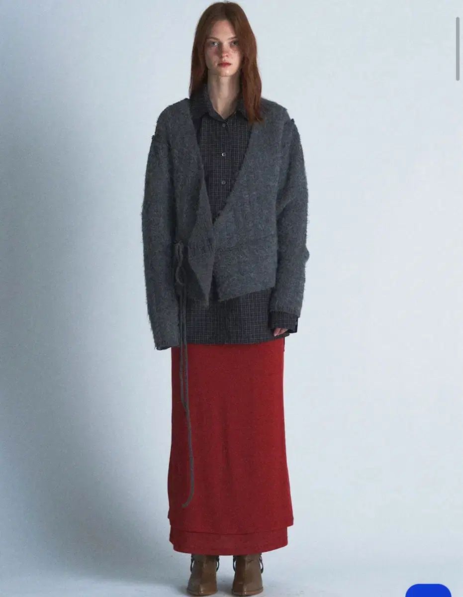 VERSO ベルソ リバーシブル アルパカ カーディガン クールグレー