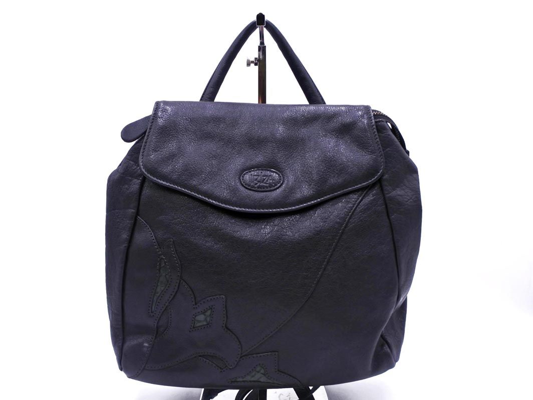 IBIZA イビザ 本革 レザー リュック 花柄 バッグ 黒 □□ レディース