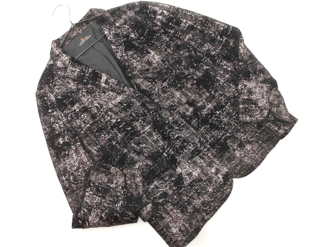 yoshie inaba ヨシエイナバ 総柄 ジャケット size40/黒xグレー