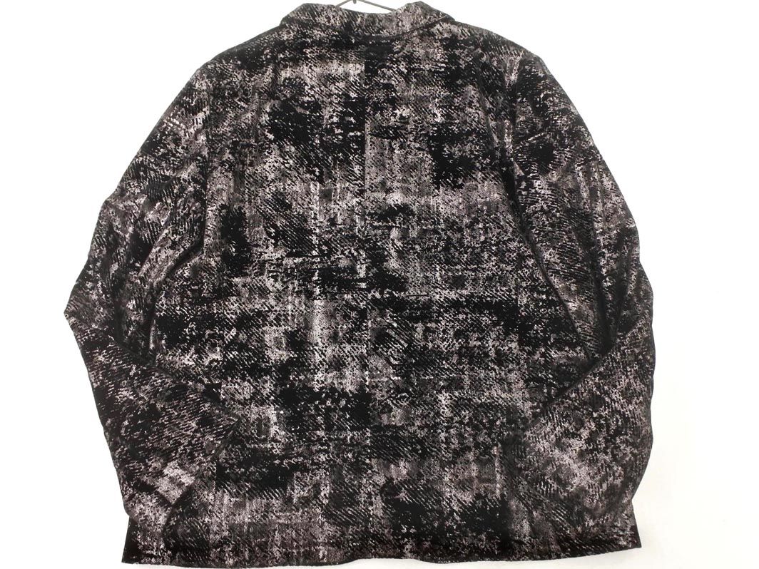 yoshie inaba ヨシエイナバ 総柄 ジャケット size40/黒xグレー