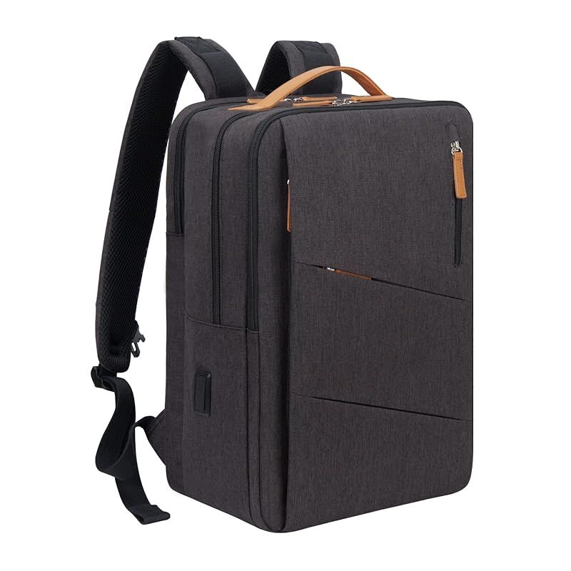 Hp hope ビジネスバックパック USB充電ポート付き大型リュックサック 15.6インチラップトップバック盗難防止防水撥水耐衝撃通勤出張旅行通勤メンズ ファッショナブル ダークグレー