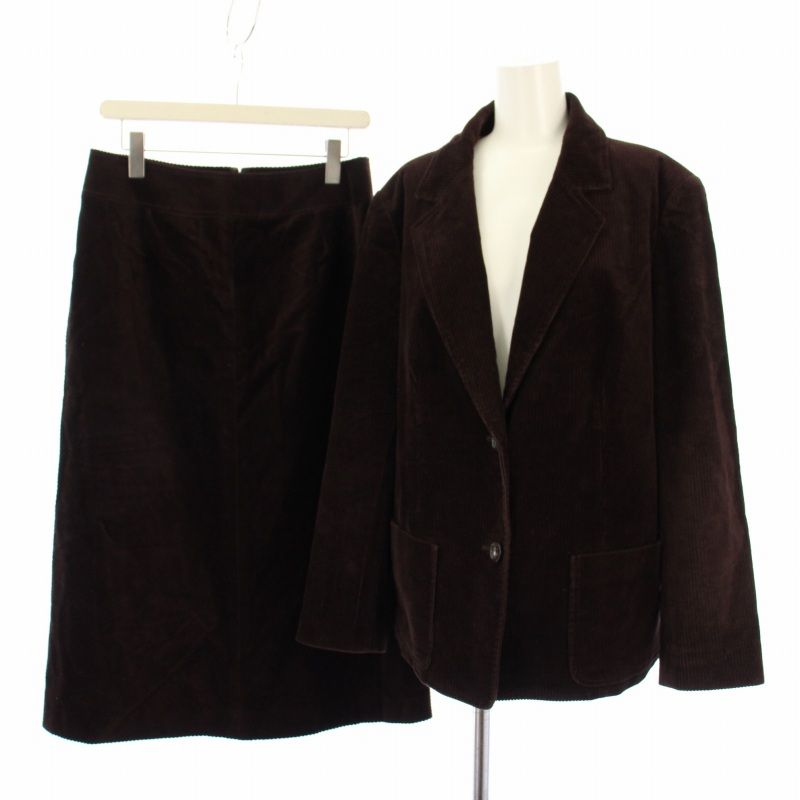 【大きいサイズ】【コーデュロイ】BURBERRY LONDON スカートスーツ バーバリー ロンドン BURBERRY LONDON スーツ セットアップ