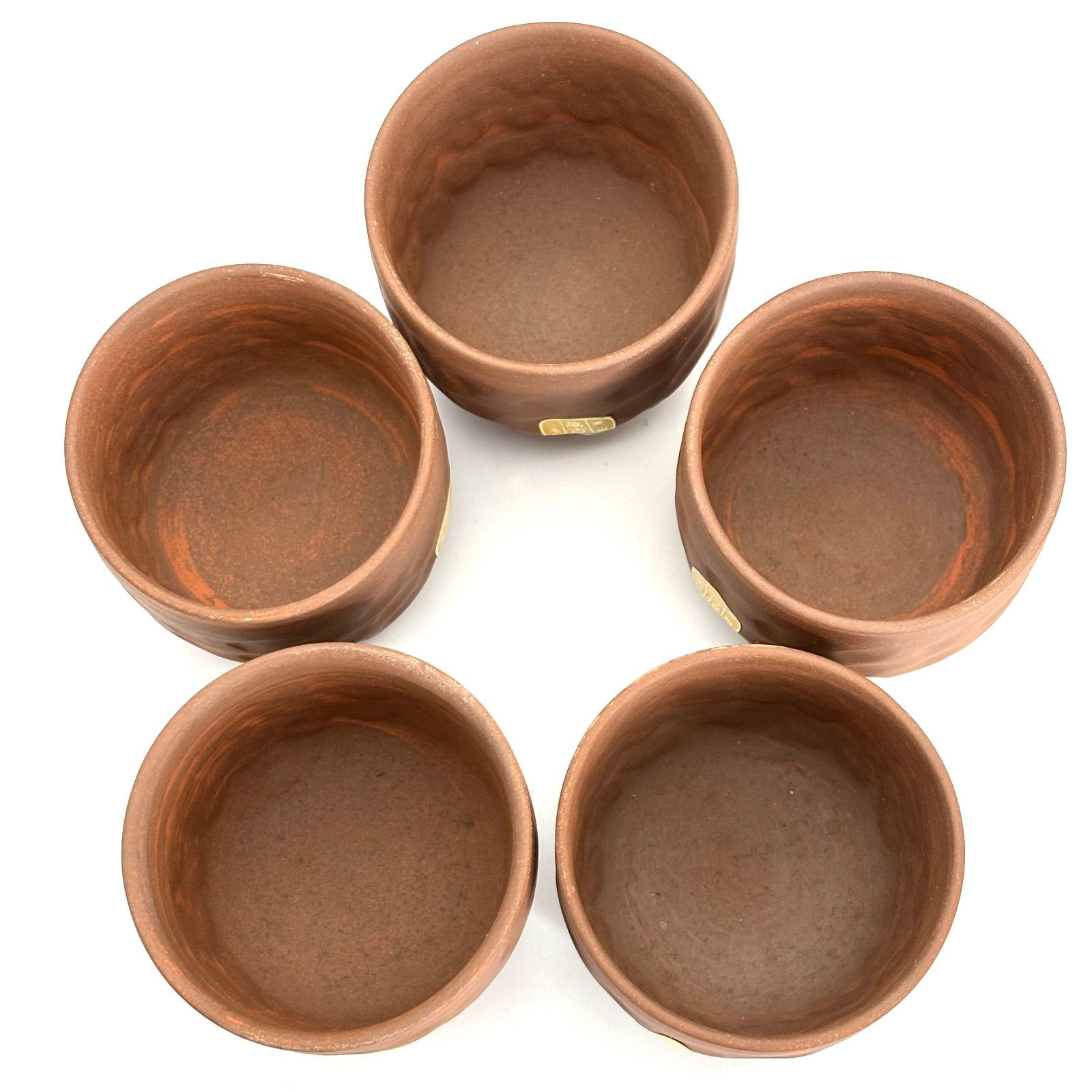 井上窯】二本松 萬古焼 茶器揃 (ばんこやき/万古焼) 朱泥 手捻り 手