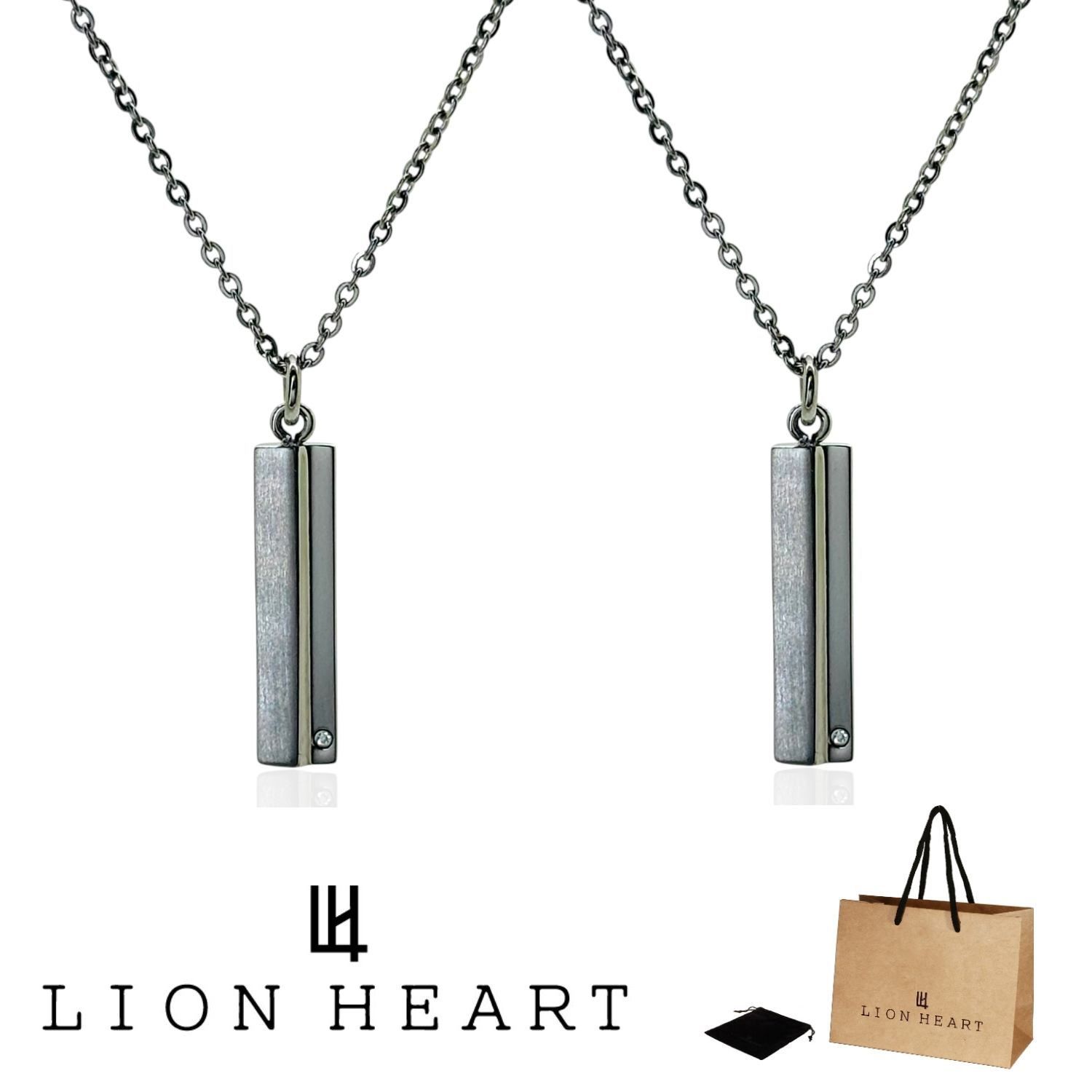 LION HEART ライオンハート ２点セット ペア ペンダント ネックレス 04N160 04N160S プレート サージカル ステンレス シルバー ギフト プレゼント お揃い 誕生日 クリスマス お祝い