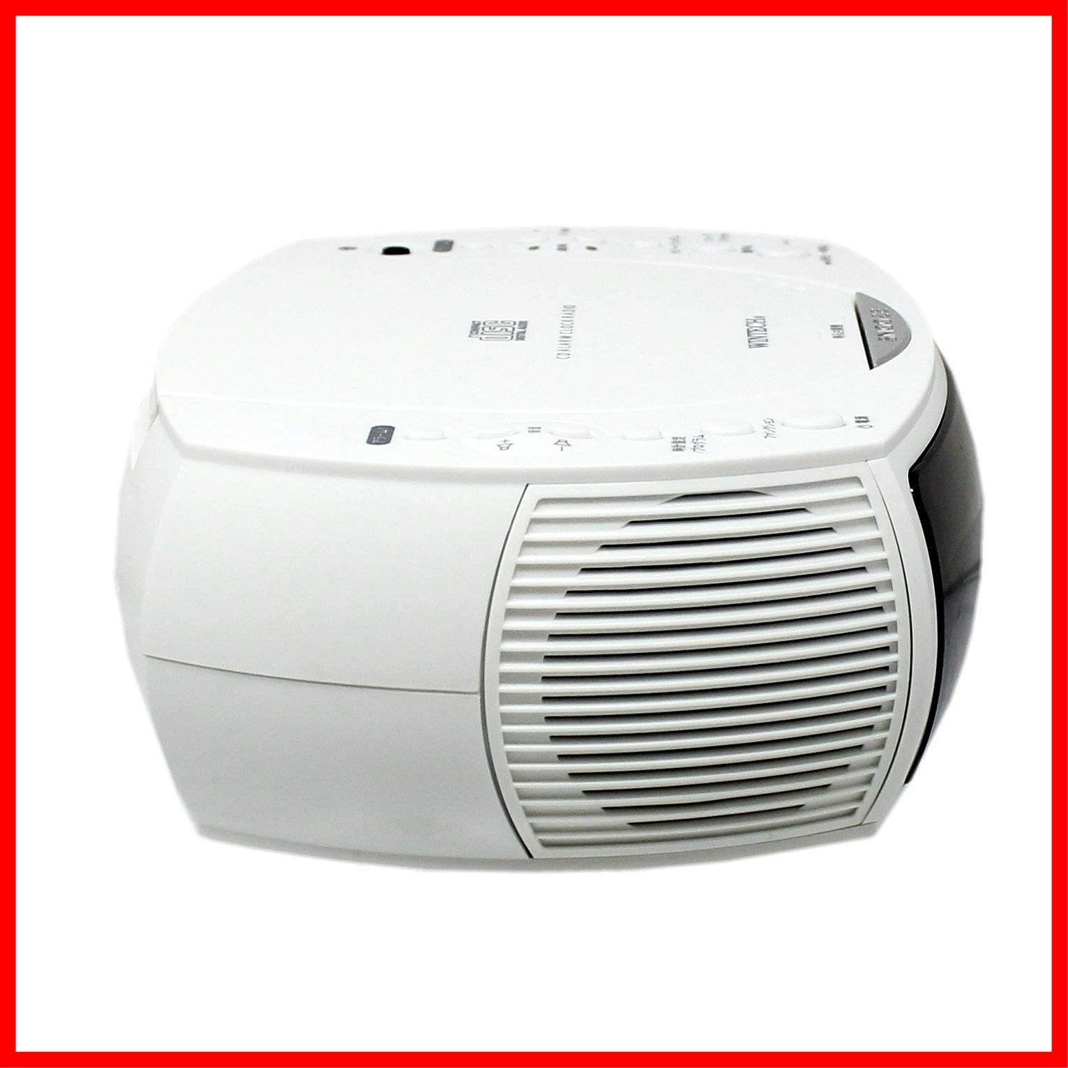 ホワイト デュアルアラーム機能搭載 CDクロックラジオ FMワイドバンド対応 CDC-220