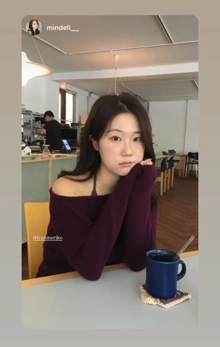 フランメリコ オフショルダー ニット グレープ