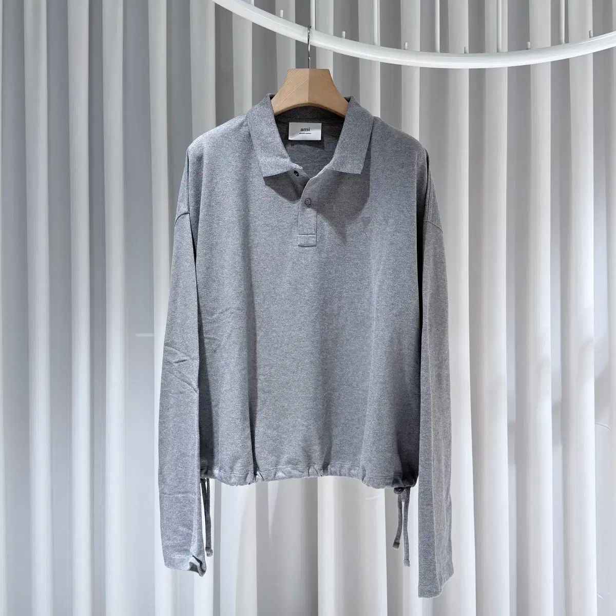 XXL アミ スモールロゴ ハート グレー ポロ Tシャツ