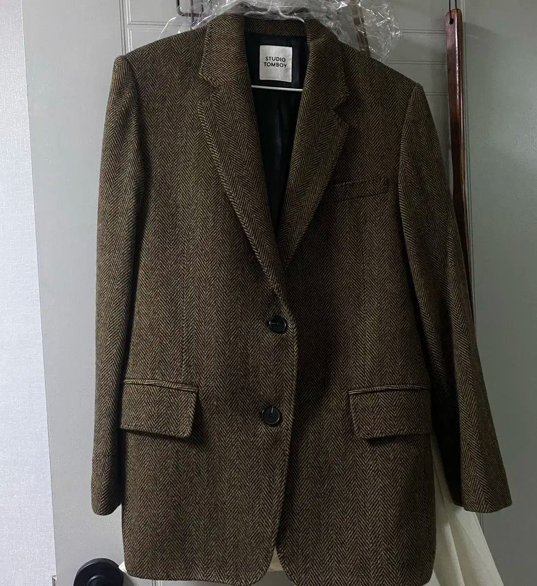 STUDIO TOMBOY スタジオトムボーイ ヘリンボーン ジャケット ブラウン
