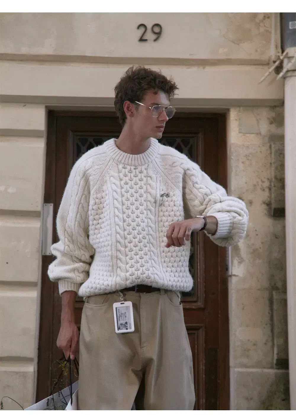 STU エスティユー あらん ニット クリーム