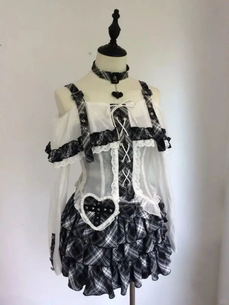 セット ストレート ショルダー ジョガー シャツ トップ チェック ケーキ スカート セットアップ