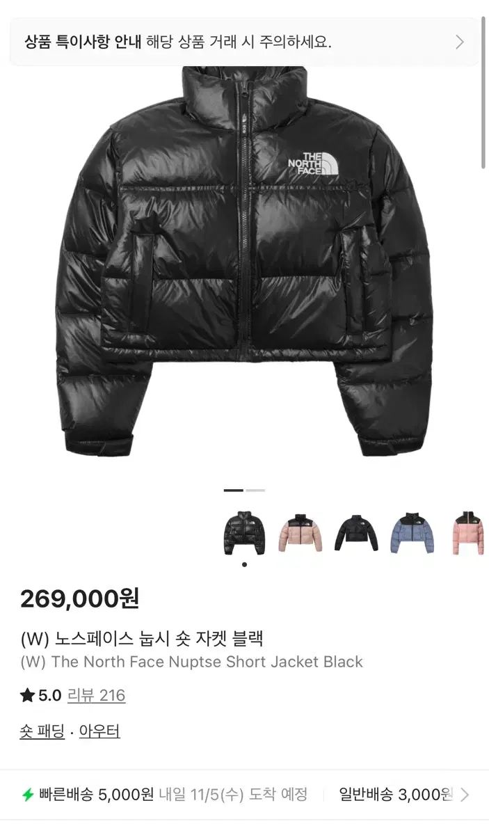 THE NORTH FACE ザノースフェイス ヌプシ ショートダウン 光沢 ブラック