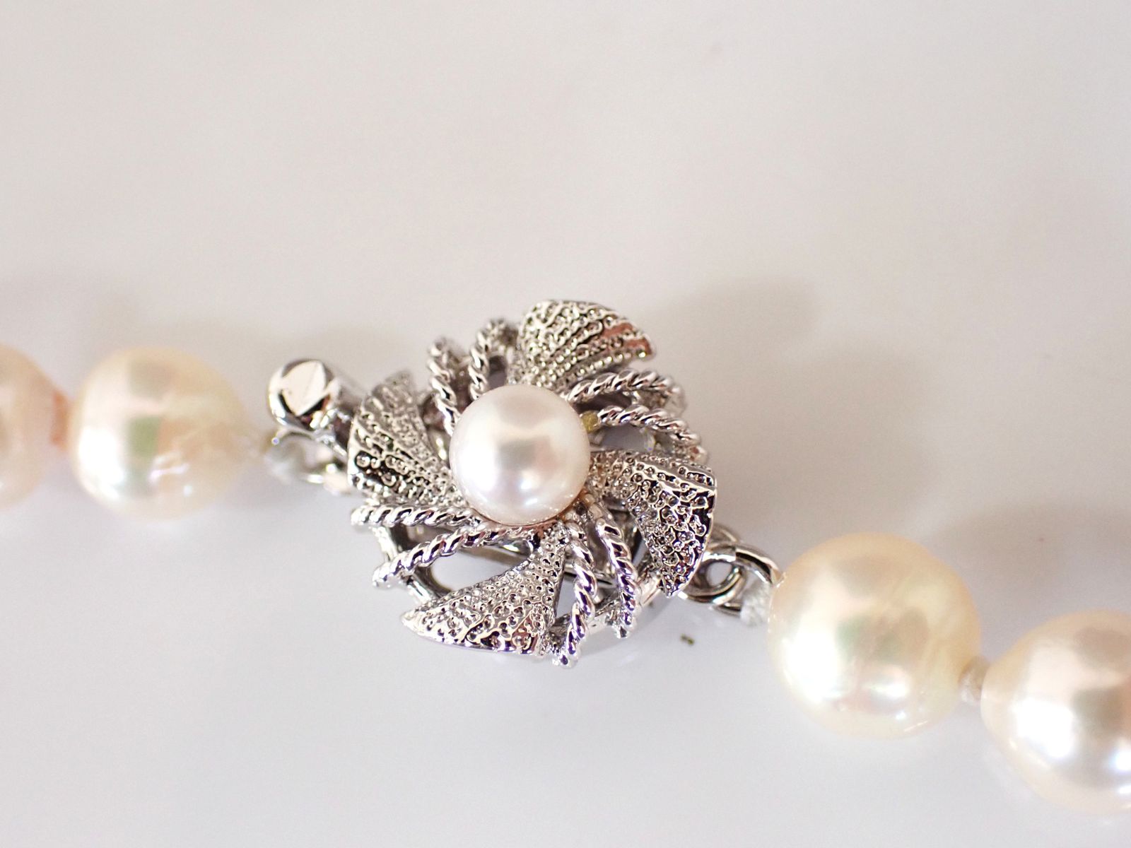 ロング パールネックレス 真珠ネックレス シルバー金具 冠婚葬祭