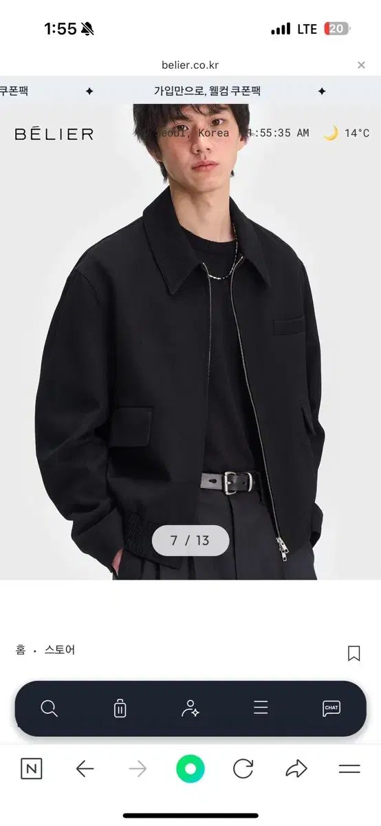 定価284 000 BELIER ベルリエ ダイアゴナル ブルゾン ジャケット レイヴンブラック