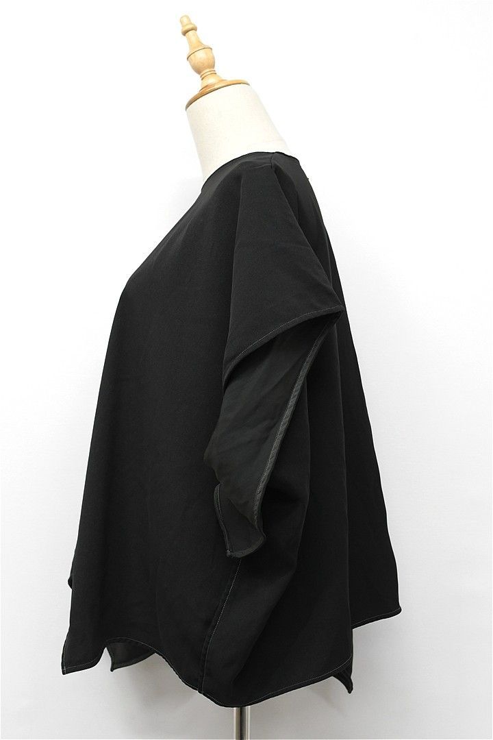 今すぐ検索！ U345 ENFOLD アシンメトリーブラウス ランダムヘム 黒染め 38