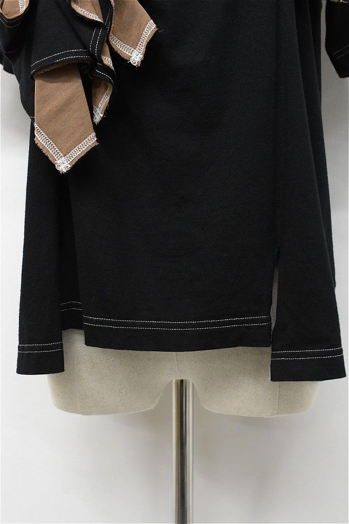  U 349 COMME des GARCONS コムコム Tシャツ 黒染め リボン 半袖(Tシャツ) Tシャツ カットソー