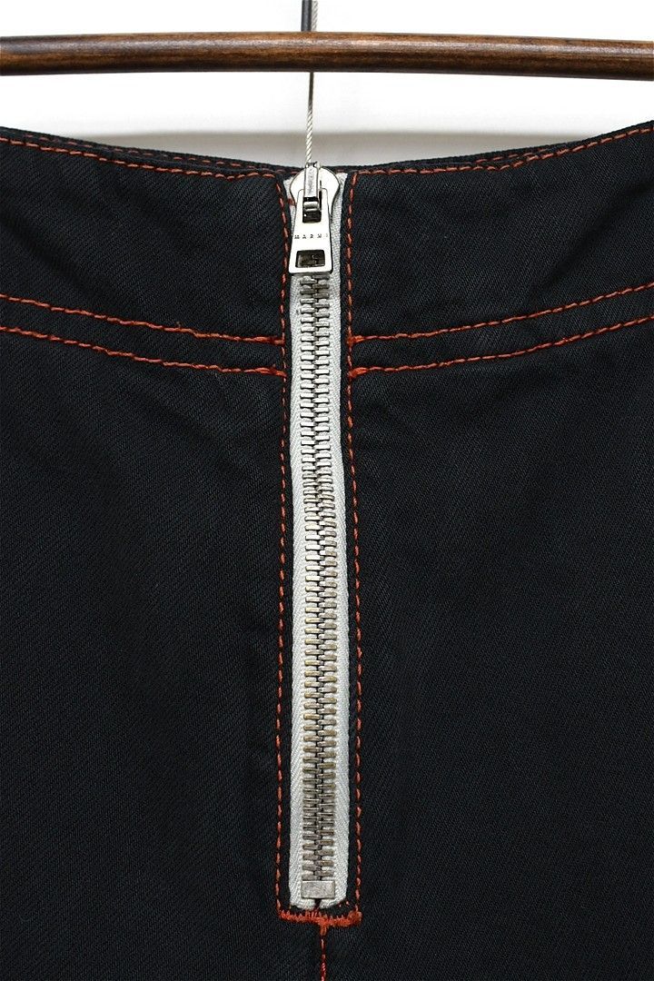  U 362 MARNI デニム ジーンズ 黒染め ステッチ 42 黒 イタリア製 ストレートデニム デニム ジーンズ