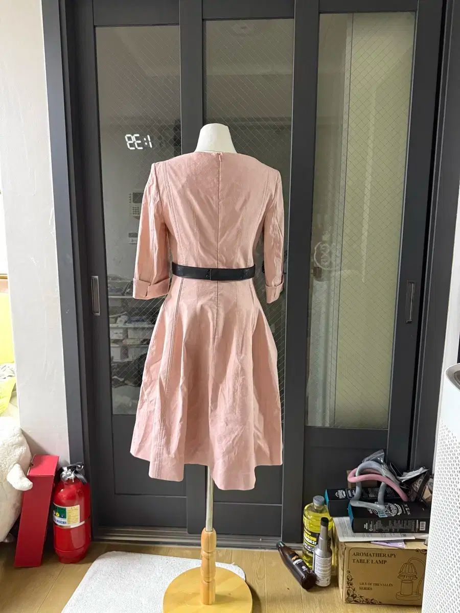  ミシャ Michaa ピンク フ ONE PIECE 長袖 七分袖 ひざ丈ワンピース