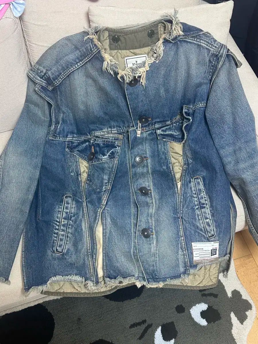 メゾンミハラヤスヒロ ディストレス エフェクト レス デニム ジャケット