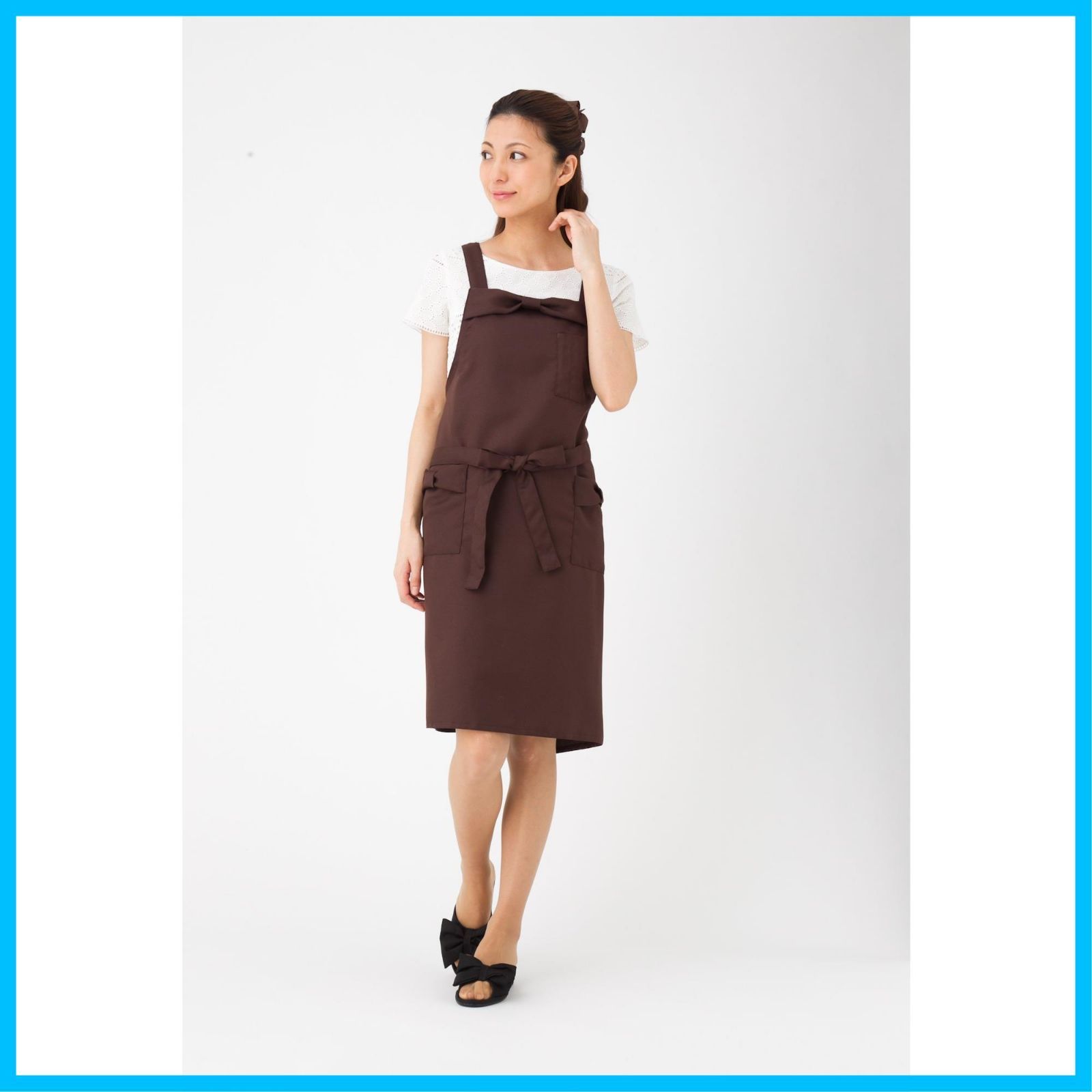 リボン 女性用 エプロン おしゃれ ショコラ かわいい TO 146