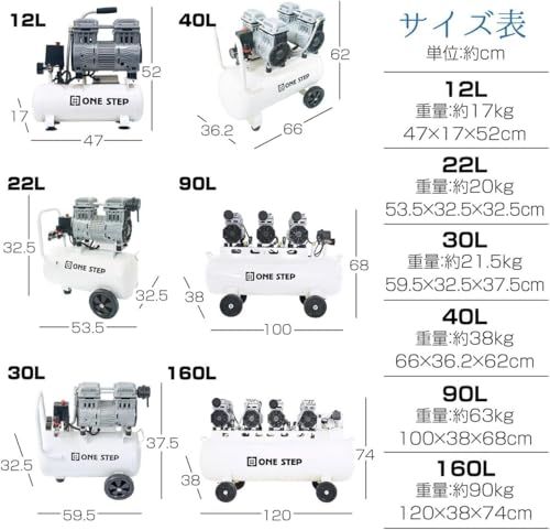 オイルレス 静音 次世代コンプレッサー エアコンプレッサー コンプレッサー 静か 大容量 100v ホワイト 12L ma