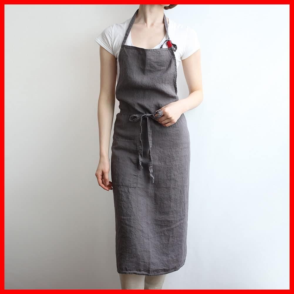 商品 A621 ポワブル Manon レディース メンズ マノン キッチン フルエプロン 無地 エプロン リネン リーノエリーナ 麻 シンプル Lina ロング丈 e ギフト Lino プレゼント
