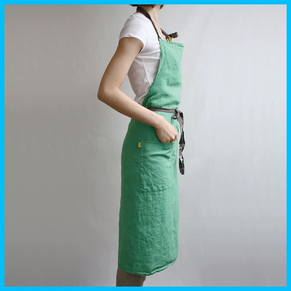 新着商品 リネン 無地 麻 キッチン メンズ レディース ペレンヌ シンプル A230 Manon マノン フルエプロン エプロン ロング丈 リーノエリーナ Lina e Lino