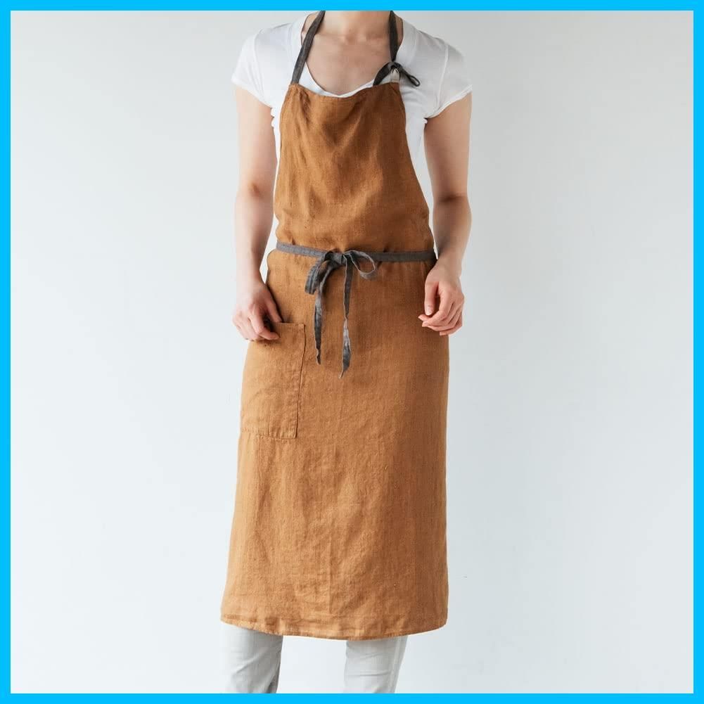 リネン 無地 キッチン 麻 メンズ レディース ブラウンオーカー シンプル A325 Manon ロング丈 マノン フルエプロン エプロン ギフト リーノエリーナ Lina プレゼント e Lino WWW_OPDRERGINERDOGAN_COM