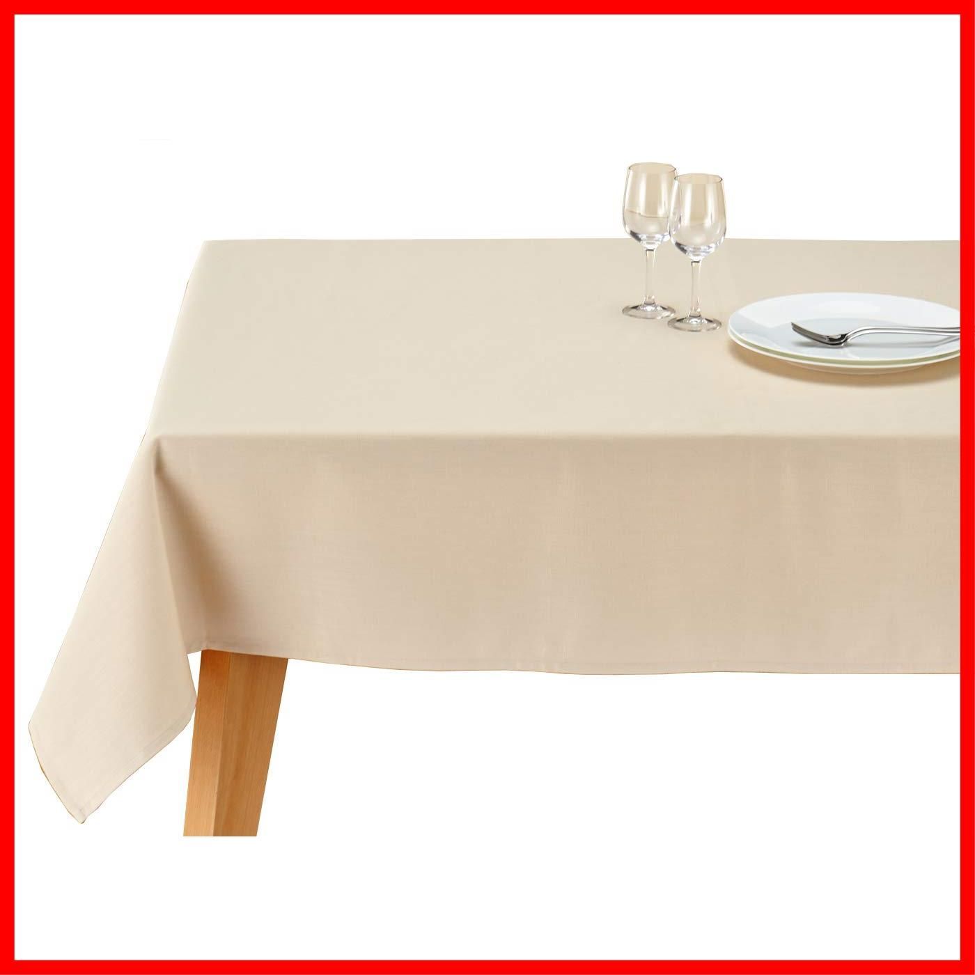 洗濯機で洗える 撥水加工 無地 長方形 バニラ ベージュ 10色 4サイズ 撥水 デリシャス 130×170cm テーブルクロス ブルーミング中西