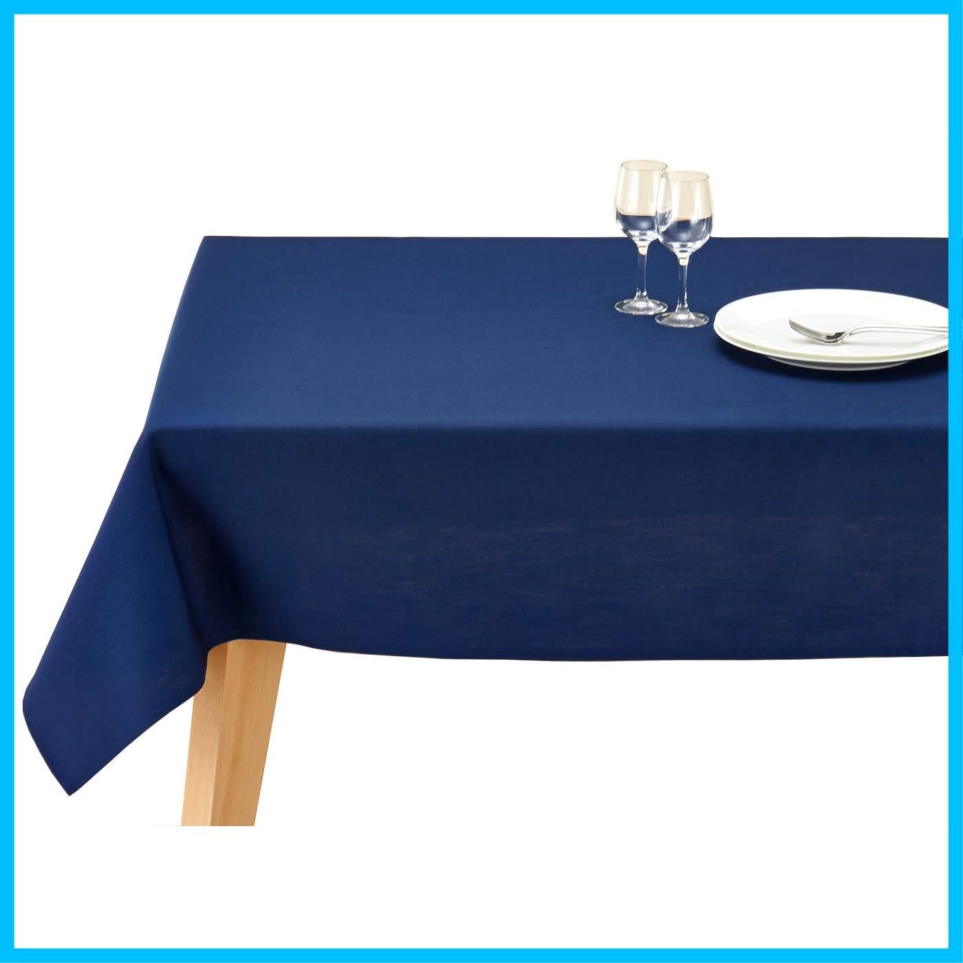 デリシャス テーブルクロス 10色 4サイズ 撥水 長方形 無地 洗濯機で洗える ブルーミング中西 撥水加工 エッグプラント ネイビー 130×200cm