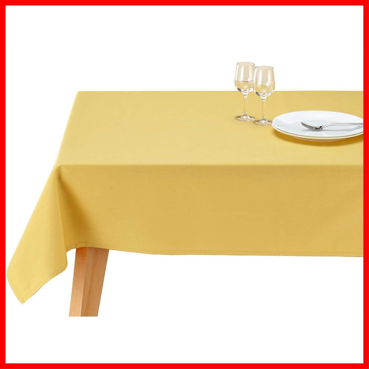 在庫 洗濯機で洗える 無地 長方形 撥水加工 10色 4サイズ 撥水 バナナ 黄色 デリシャス テーブルクロス 130×230cm ブルーミング中西