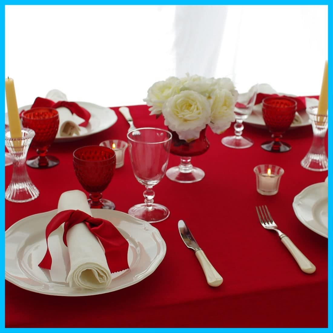 長方形 10色 4サイズ 撥水 無地 デリシャス 洗濯機で洗える 撥水加工 テーブルクロス アップル 赤 ブルーミング中西 130×230cm