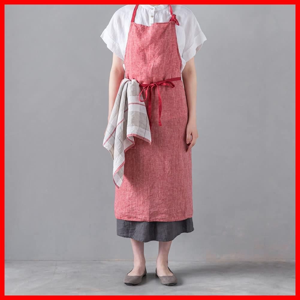商品 メンズ レディース キッチン カメリア 無地 A359 Manon リネン マノン 麻 フルエプロン シンプル エプロン リーノエリーナ ロング丈 Lina ギフト e プレゼント Lino