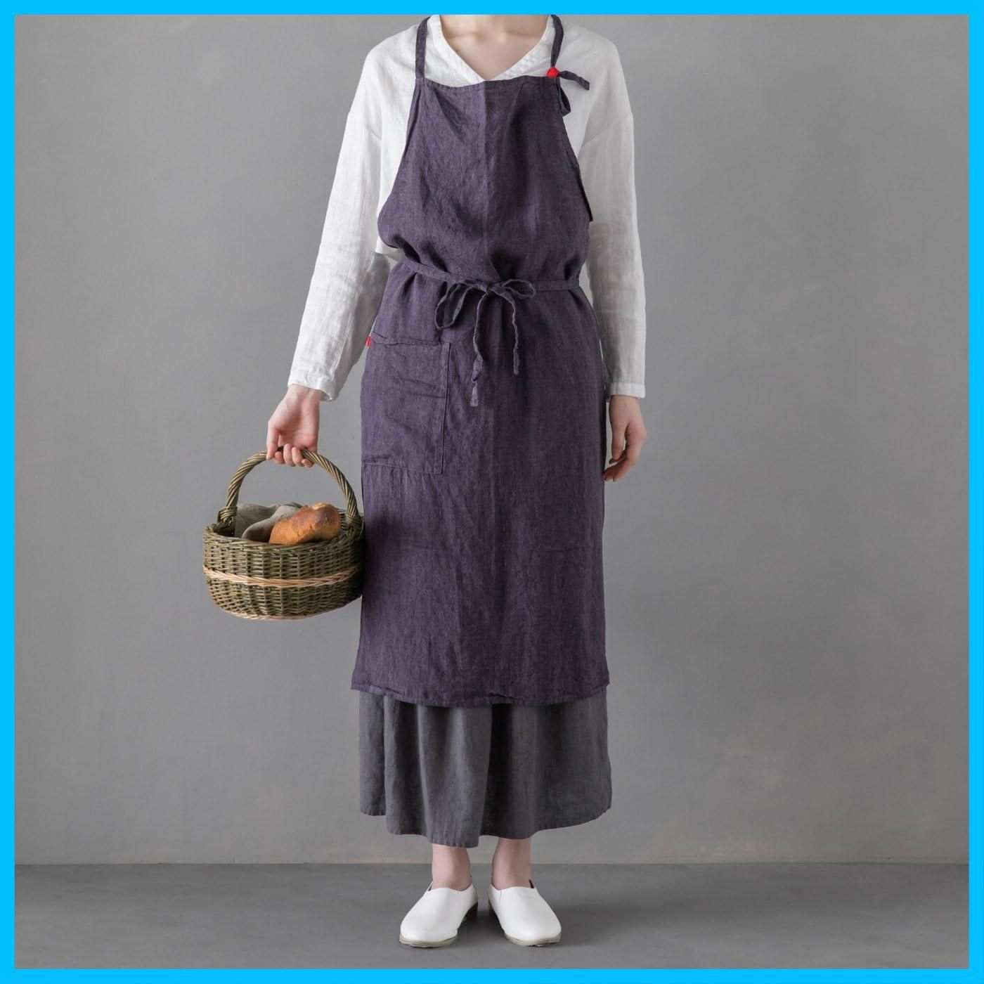 エプロン フルエプロン マノン リーノエリーナ Manon A661 レザン Lina レディース メンズ キッチン 無地 e リネン 麻 シンプル Lino ロング丈 ギフト プレゼント