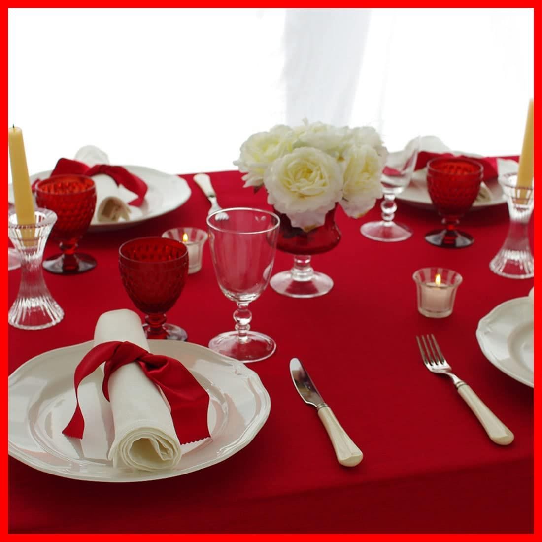 撥水加工 洗濯機で洗える アップル 赤 無地 長方形 10色 4サイズ 撥水 130×170cm デリシャス テーブルクロス ブルーミング中西