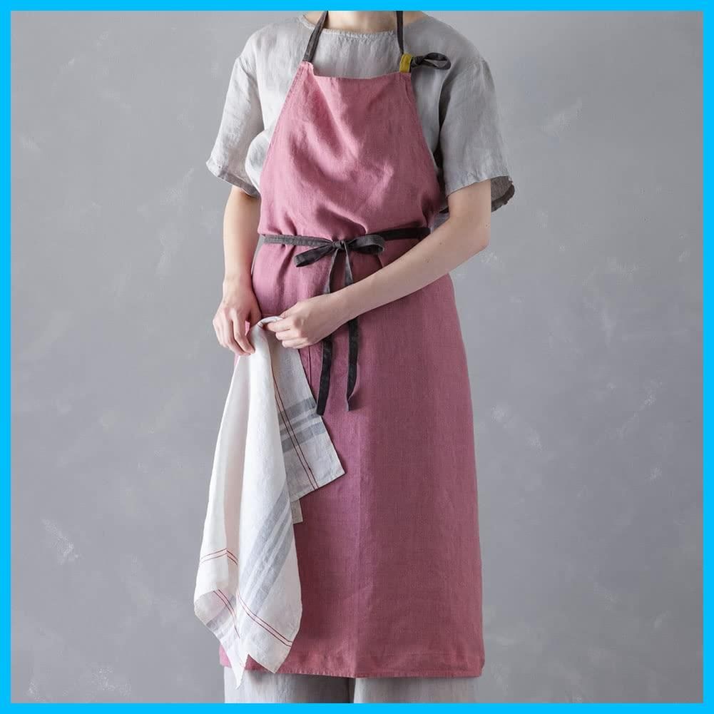 新着商品 ローズプラリネ A388 レディース Manon メンズ マノン キッチン フルエプロン 無地 エプロン リネン リーノエリーナ 麻 Lina シンプル e ロング丈 Lino
