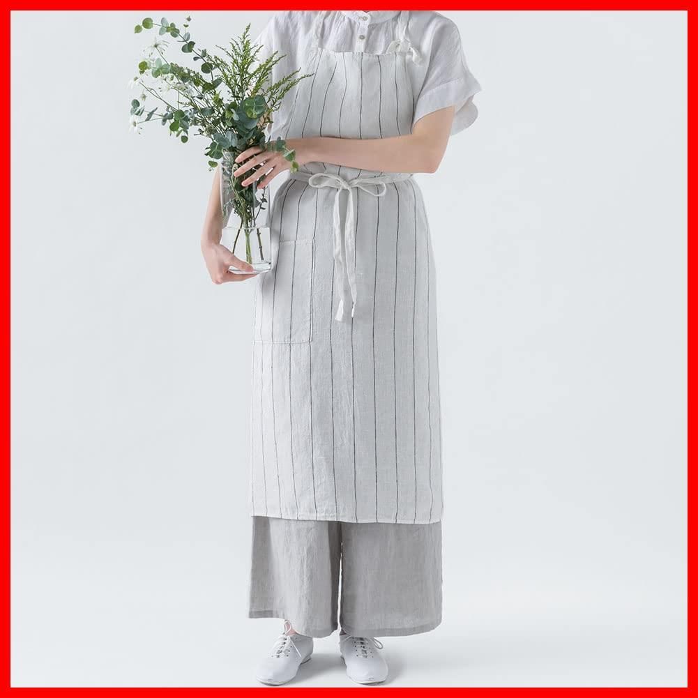 在庫 レディース シリュス メンズ A358 キッチン Manon 無地 マノン リネン フルエプロン 麻 エプロン シンプル リーノエリーナ ロング丈 Lina ギフト e プレゼント Lino