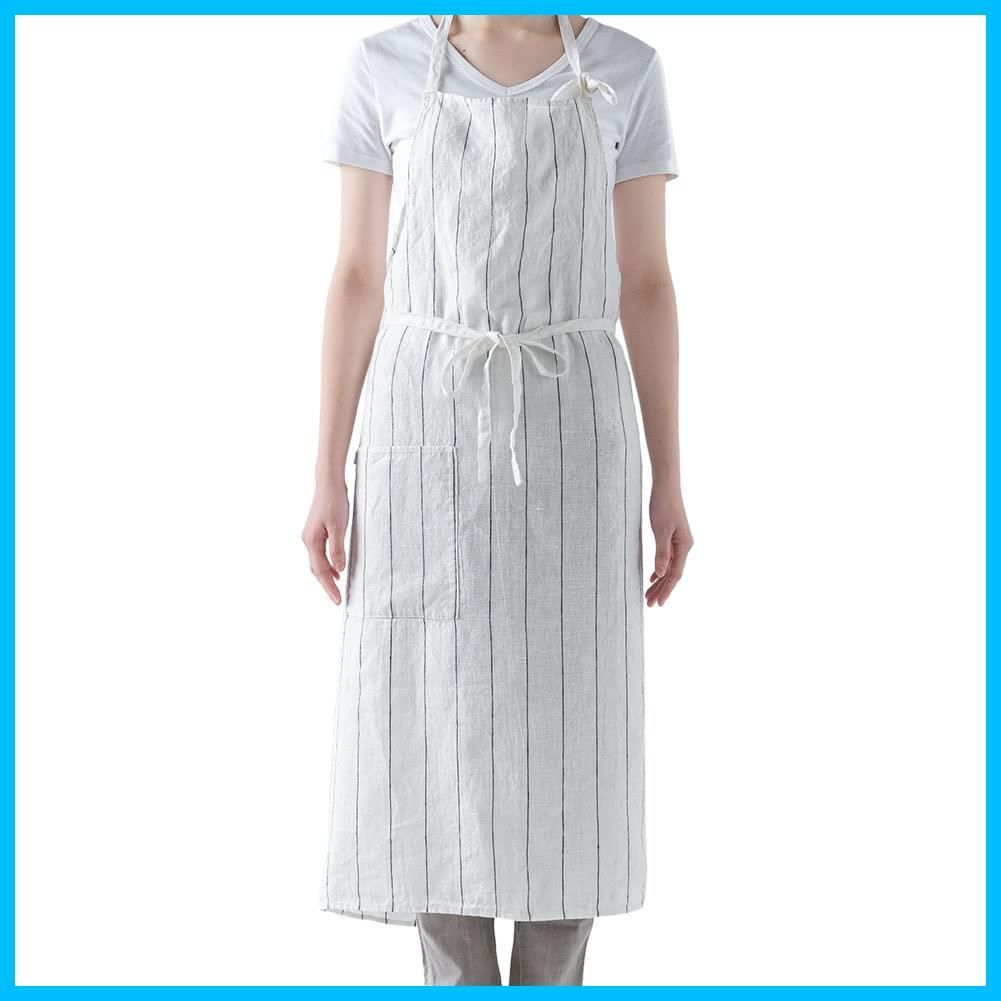 在庫 レディース シリュス メンズ A358 キッチン Manon 無地 マノン リネン フルエプロン 麻 エプロン シンプル リーノエリーナ ロング丈 Lina ギフト e プレゼント Lino