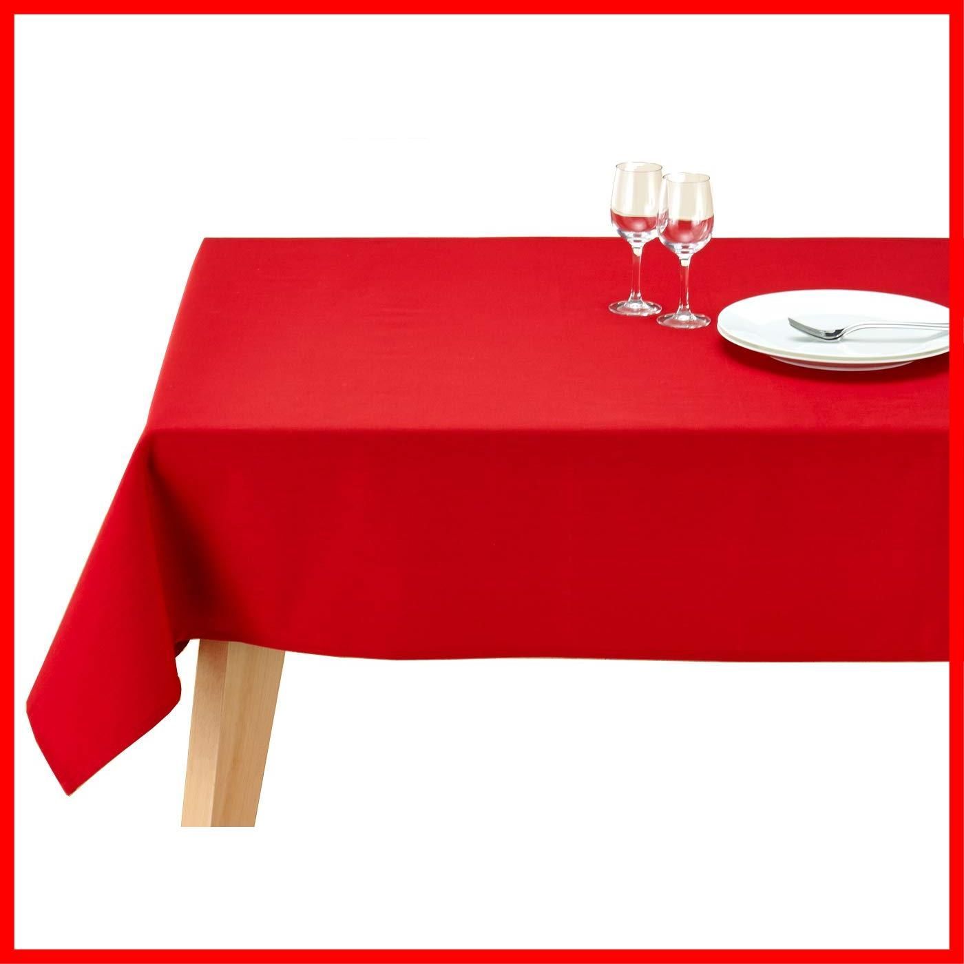 長方形 10色 4サイズ 撥水 無地 デリシャス 洗濯機で洗える 撥水加工 テーブルクロス アップル 赤 ブルーミング中西 130×230cm