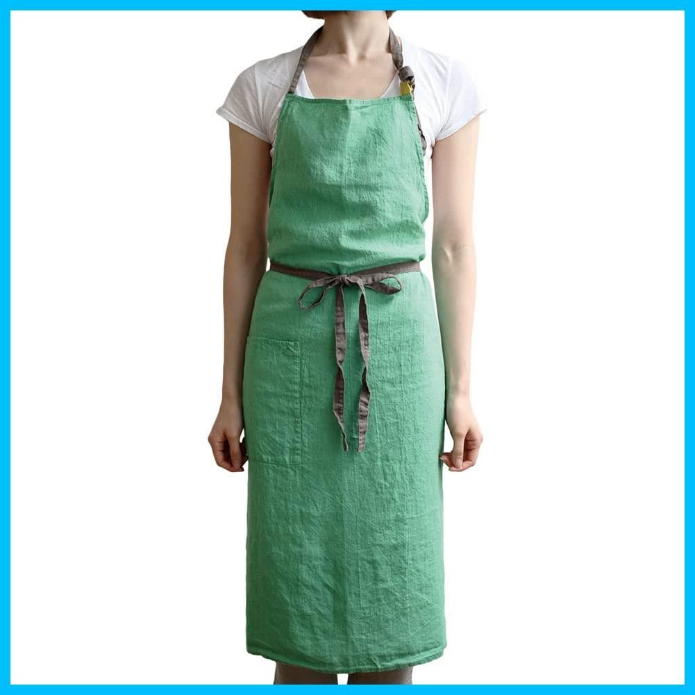 新着商品 リネン 無地 麻 キッチン メンズ レディース ペレンヌ シンプル A230 Manon マノン フルエプロン エプロン ロング丈 リーノエリーナ Lina e Lino