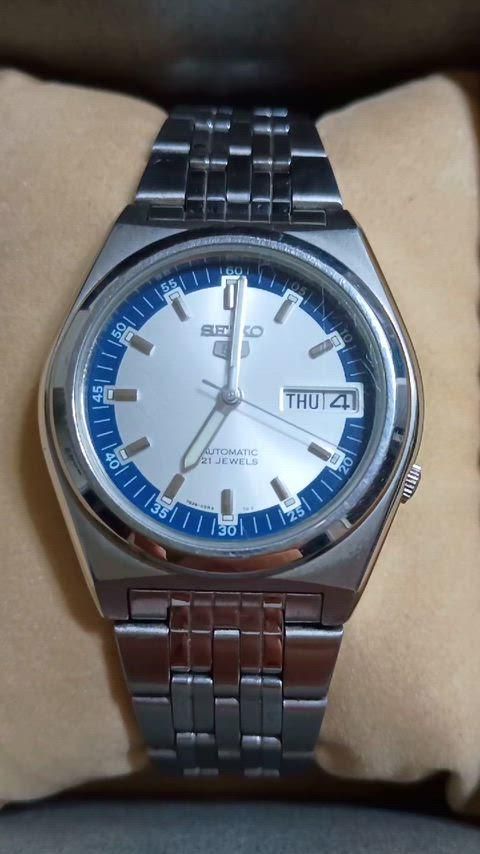  SEIKO5 オートマチック メタル 時計 モノトーン 自動巻き時計 腕時計(アナログ)