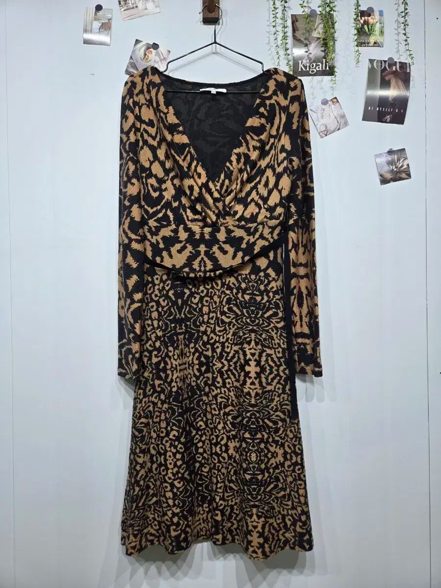  MAX MARA マックスマーラ レオパード 랩 スタイル ロング ONE PIECE 長袖 七分袖 その他