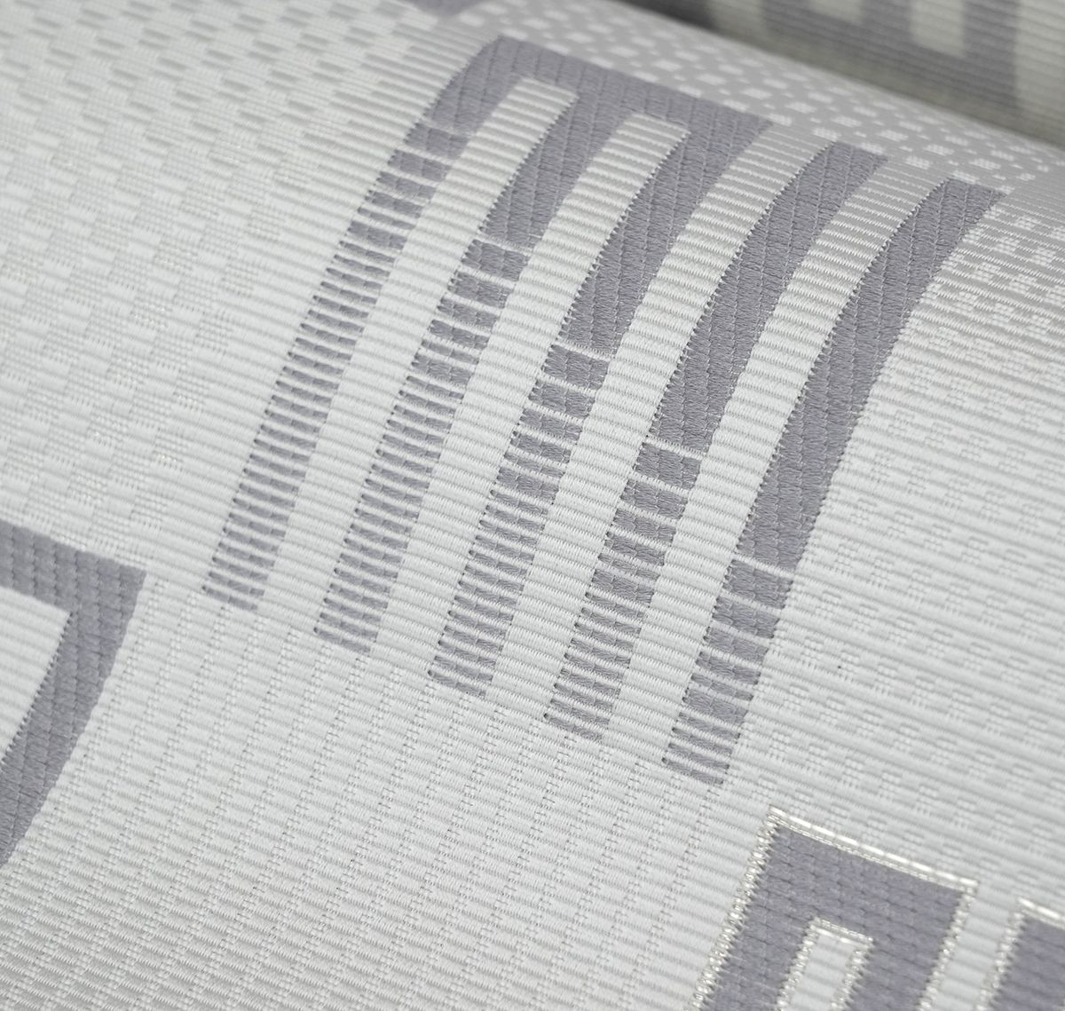 新品未仕立 博多帯 協和織 八寸 名古屋帯 大きい雪輪柄 グレー 仕立込 帯 名古屋帯 仕立て込み 白鷹の雪花織 九寸 伝統工芸士 佐藤新一 高機