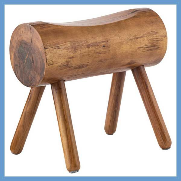 天然木 モンキーポッド のナチュラルなウッドスツール 約W 50×D 30×H 45 cm No.641