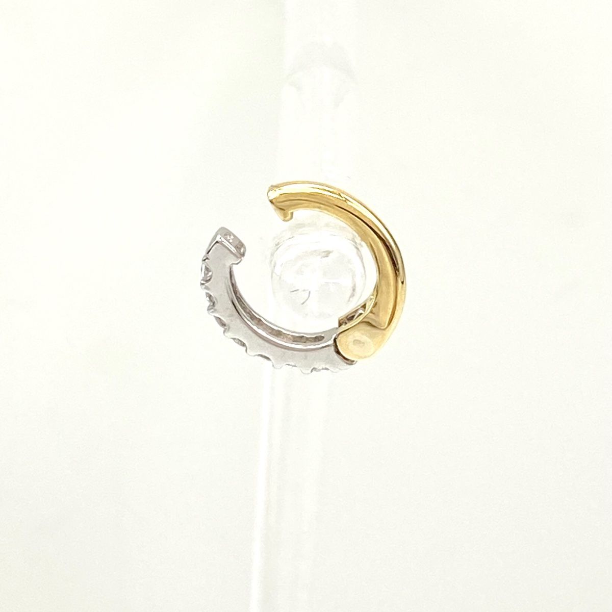 メレダイヤ デザインイヤリング プラチナ YG イエローゴールド フープ ピアス K 18 Pt 900 ダイヤモンド レディース