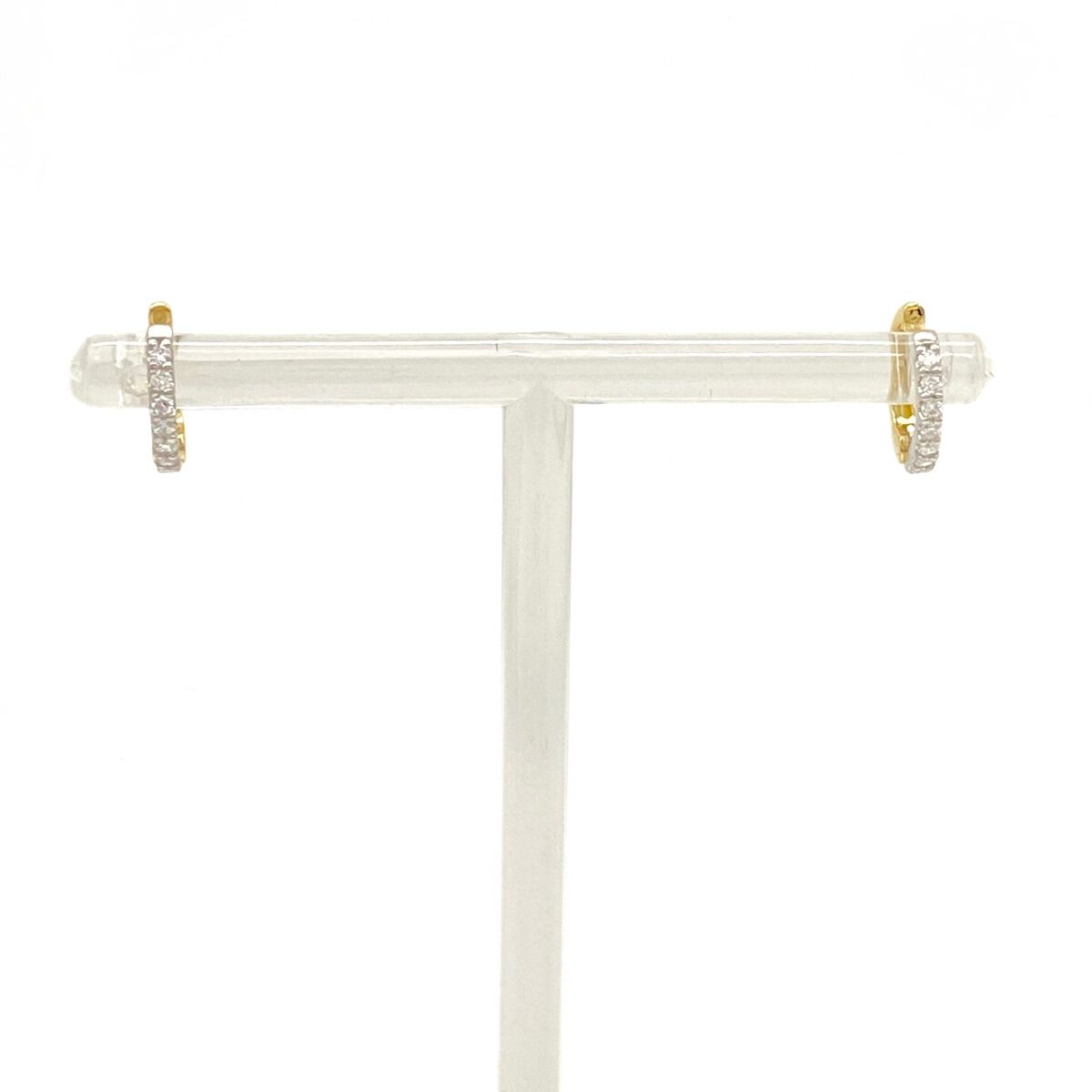 メレダイヤ デザインイヤリング プラチナ YG イエローゴールド フープ ピアス K18 Pt900 ダイヤモンド レディース